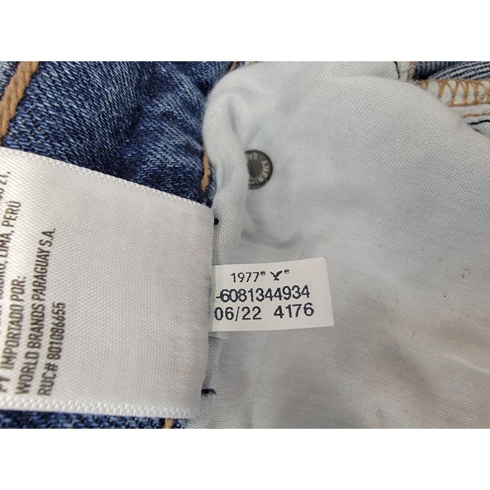 American Eagle Low-Rise Baggy Jeans Womens 12 Long Blue Wide Leg Y2K Retro Denim - Picture 14 of 14